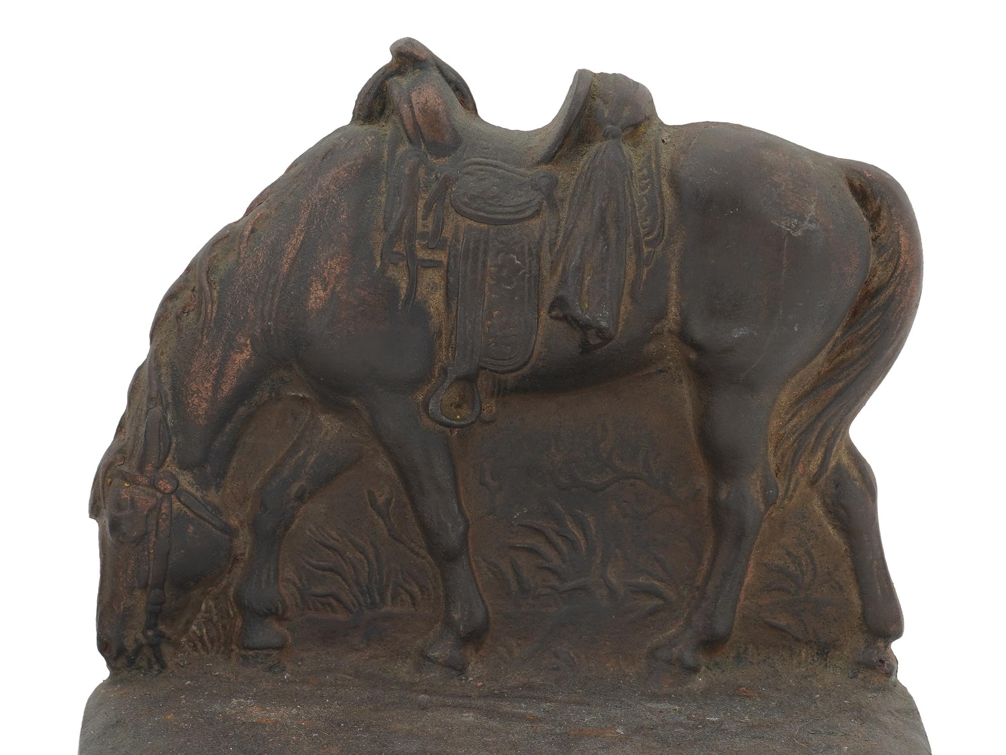 ANTIQUE AMERICAN IRON BRONZED HORSE BOOKENDS PIC-5